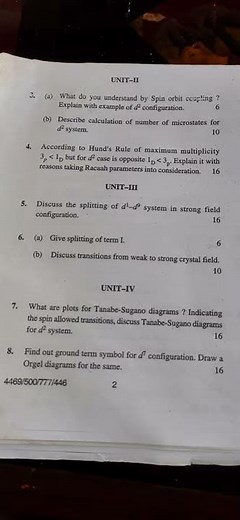 M.Sc. Chemistry 2nd Semester Question Papers // Inorganic Chemistry/code- V // 2017 #SHORTS #hpu