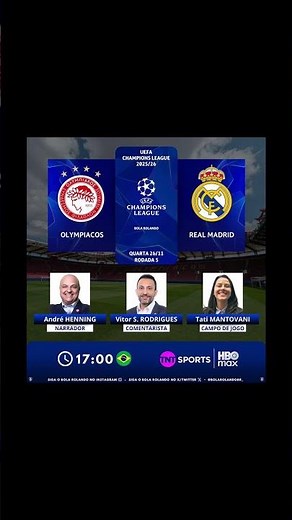 ⚽️ QUARTA-FEIRA DE UEFA CHAMPIONS LEAGUE!