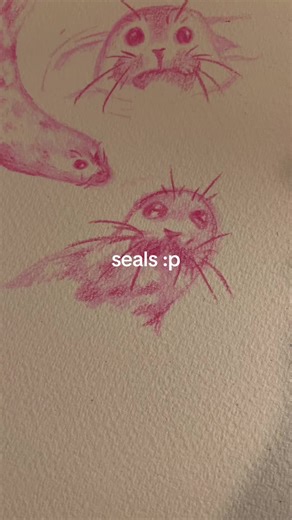 Creative Colored Pencil Drawing of Seals