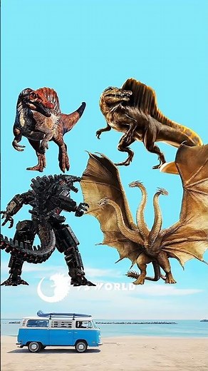 Spinosaurus & Mechagodzilla vs Jurassic world & Monstervers