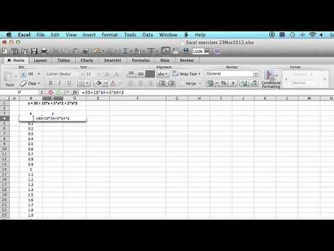 How to Input a Polynomial Into Excel : Using MS Excel