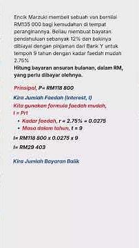 Hitung bayaran ansuran bulanan | Matematik Tingkatan 3 Bab 3