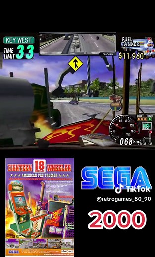 18 Wheeler American pro trucker /Arcade/ 2000 #18wheeleramericanprotrucker #sega #arcade #mame #memories #videogames #oldgames #retrogames #truck #trucker #route66