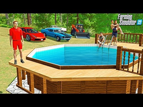 INSTALLING SWIMMING POOL IN ONE DAY | CAN WE MAKE MILLIONS? FARMING SIMULATOR 22