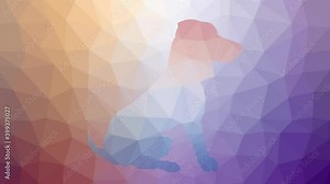 dog silhouette dissolving techno tessellated looping pulsing polygons