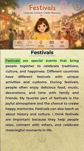 Festivals 🎉 | Simple English Topic #learnenglish #dailyenglish