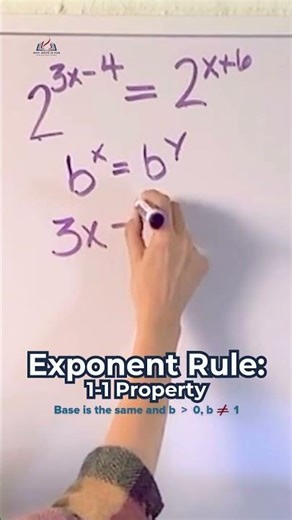 Exponent Rule: One to One property #maths #mathematics #math