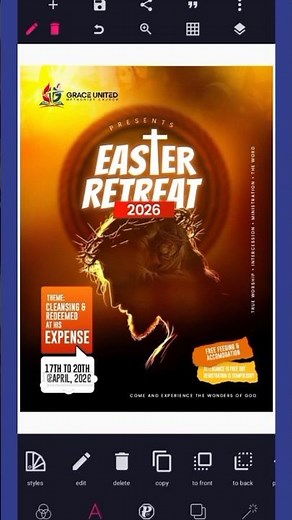How to Create an Easter Church Flyer Design in PixelLab - Graphics Design Tutorial