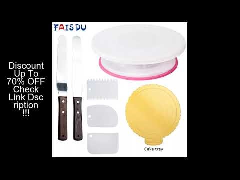 FAIS DU 6Pcs/Set Plastic Cake Turntable Rotating Cake Plastic Dough Pastry Decorating Stand Rotary T