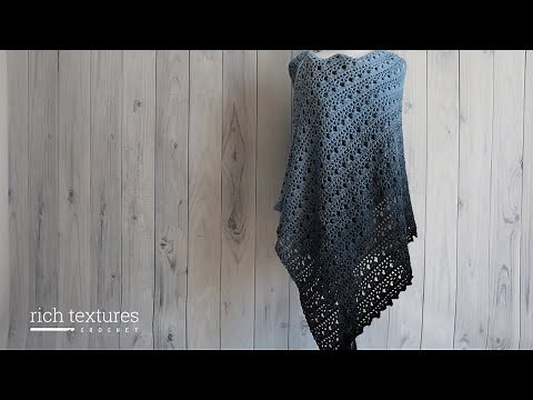 Oceans Shawl Crochet Pattern - STUNNING crochet rectangular shawl pattern!