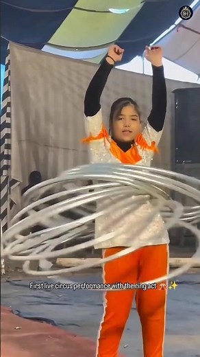 Unbelievable Ring Act 😱 Girl Spins Multiple Hoops Like a Pro! 🎪🔥