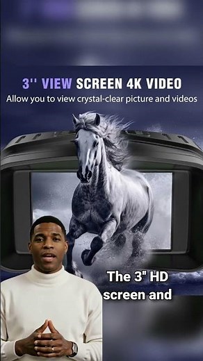 4K HD Night Vision Camera Binoculars - 36MP Digital Recording Device with Anti-Shake Technology.