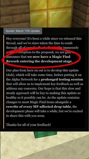 Magic Find Rework On Alpha Soon!! #hypixel #minecraft #skyblock #ad