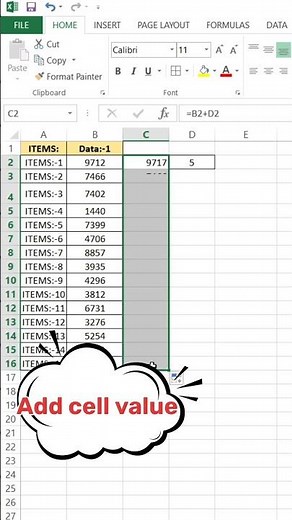 Fix Excel Drag Down Error | Add Cell Values & Lock Cells with Absolute Reference#excel