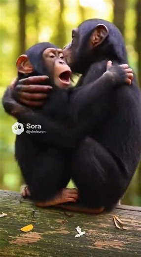 2 Chimpanzees Enough Hugging for today