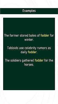 fodder # Expand Your English Vocabulary