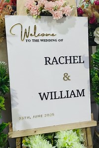 Personalized White Acrylic Wedding Welcome Sign - Etsy