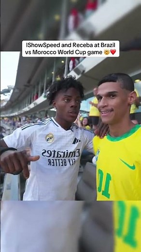 🔥⚽ IShowSpeed & Rebecca at the Brazil vs Morocco World Cup game! 🤯❤️ #shorts #soccer