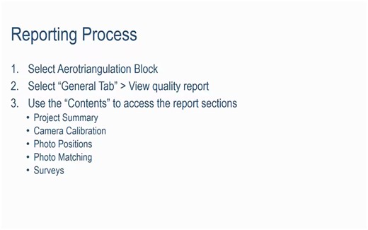 ContextCapture Tutorial - Creating a Quality Report