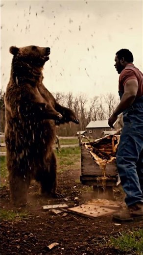 Bear vs Farmer at Beehives | Wild Farm Encounter (4K) #nature #farmlife