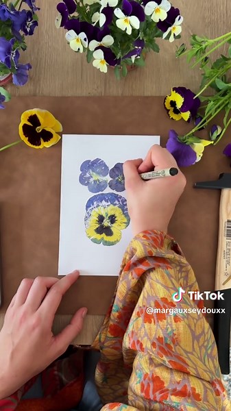 DIY Carte d'anniversaire à base de fleurs