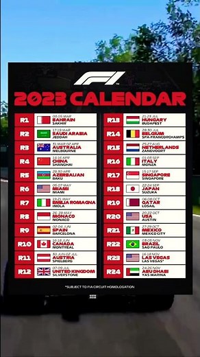 2023 F1 Schedule Revealed!
