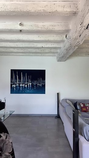 Modern Living Room Design Featuring Abstract Marina Art