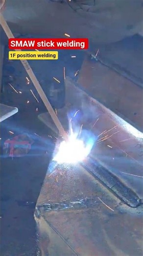 SMAW stick welding 1F position #stickwelding #welding #stickwelding