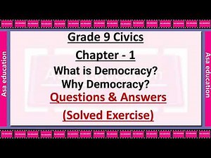 Ch 1 What is Democracy? Why Democracy (Civics, Grade 9, CBSE) Solved Exercise with Hindi explanation