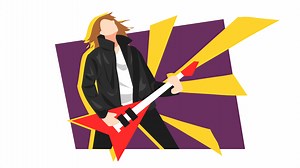 Download guitarist character animation in action. musician, singer, rock star. concept of music, art, concert, band. flat style. for free