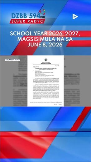 School year 2026-2027, magsisimula na sa June 8, 2026; 3-term school calendar, ipatutupad na rin