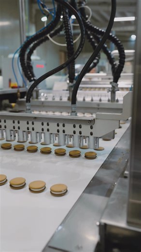 4.1K views · 14 reactions | Automatic Biscuit Sandwich Making Process – Cream Filling & Capping Machine #BiscuitFactory #FoodProduction #Automation #FoodIndustry #ManufacturingProcess #IndustrialMachine #CreamBiscuits #FoodTech #FactoryTour #ProductionLine | Relax Process | Facebook