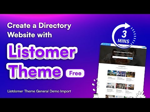 How to create any kind of listing and directory site for free. Listdomer theme General demo import