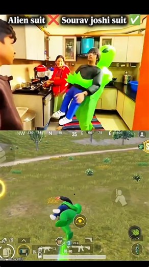 Sourav joshi alien suit 😂 #shorts #bgmi #souravjoshivlogs #alien