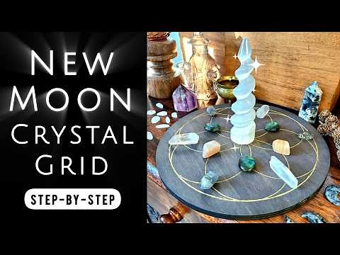 NEW MOON Crystal Grid Ritual 🌙 (Set New Moon Intentions)