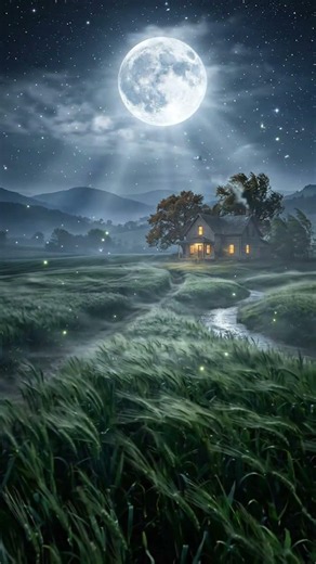 Magical Moonlight Farm Night with Relaxing Nature Sounds