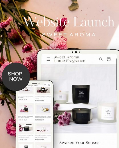 Exciting News! Our brand-new Sweet Aroma Home Fragrance website is live! Discover luxurious candles, soothing diffusers, and signature scents — all crafted to awaken your senses. To celebrate, enjoy 10% OFF your first order with code AROMALAUNCH! Don’t miss out — shop now and fill your home with beautiful aromas. Visit us: https://sweetaroma.co.za/ #sweetaroma #websitelaunch #AROMALAUNCH #homefragrance #shopnow #luxuryscents #fyppppppppppppppppppppppp #fypシ゚ #fypシ゚