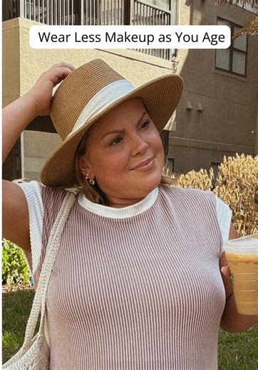 Wearing less makeup as you age will make you look younger, not just less product but more sheer soft colours too! These are some of my favs! All products are always linked on my LTK #makeuptutorial #40plus #naturalmakeup