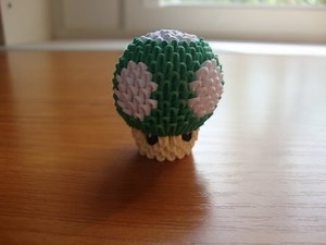 3d origami mini mushroom
