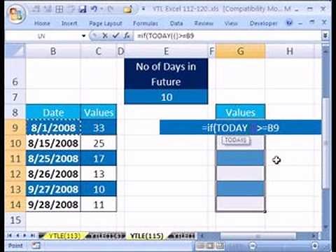 YTL Excel #115: Time Delayed Formula TODAY & IF functions