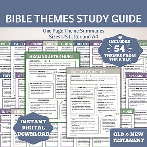 Bible Theme Study Guide, Bible Study, Study Sheet, Printable Themes Study Tool, Old New Testament, Books of the Bible Study Plan, Scripture - Etsy