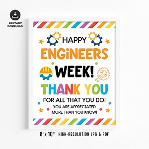 Engineers Week Sign Printable, Engineering Appreciation Poster, Bulletin Boards (JPG PDF Instant Download) - Etsy