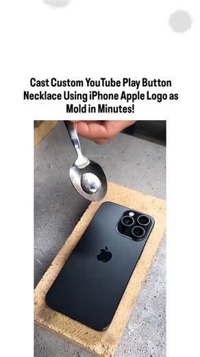 Facts on Instagram: "Who knew your iPhone could double as a crafting tool? This viral video reveals an epic DIY hack that's perfect for tech lovers and creators alike – turning the iconic Apple logo on your phone's back into a mold for casting a mini metal pendant! Start by melting a low-melting-point metal like gallium (super safe and melts at body temp – just warm it up gently). Place your iPhone on a soft cork surface to protect it, then spoon the liquid metal right over the Apple logo. Watch