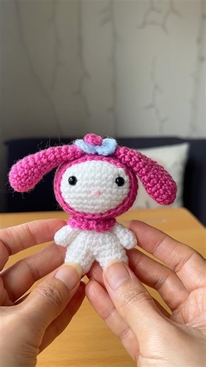 POV: You made the cutest MY MELODY crochet keychain! 🎀🐾 #crochet #keychain #mymelody