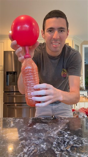 Ketchup blowing up a balloon