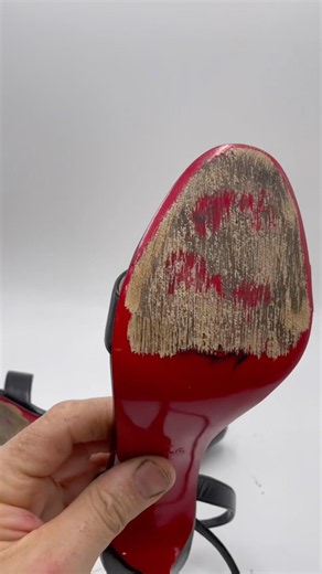 Saving red Bottom 👠🤔 #louboutin #shoes #sole #bottom #repairing