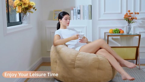 Bean Bag Chairs for Adults, Teens Beanbag Reading Chair with Filler, Comfy Faux Fur Fluffy Bean Bag for Youth Living Room, Bedroom, Dorm, Game - White, Large, Low Support