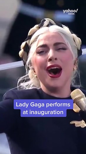 Lady Gaga performs the National Anthem at Joe Biden and Kamala Harris’s inauguration. #ladygaga #inauguration #news #yahoonews #politics