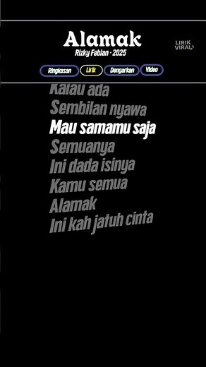 Alamak Ryzki febian • 2025 lirik trending #lirikmusik #liriklaguindo #spotify