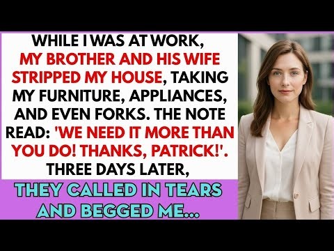 My Brother And His Wife Stripped My House, Taking My Furniture, Appliances, Even Forks. The Note...